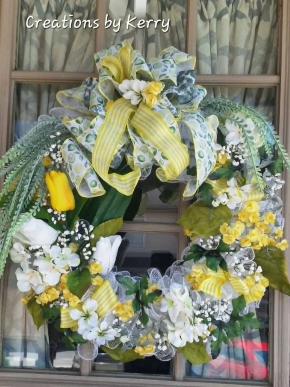 Handmade mesh ribbon wreath